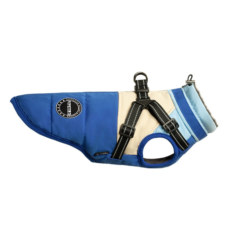 Veste chaude multifonctionnelle pour petits chiens avec boucle de traction
