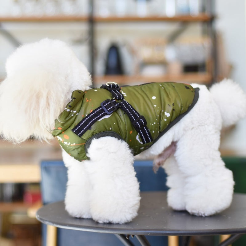 Combinaison de ski réfléchissante pour chien, veste chaude avec traction intégrée sur la poitrine et le dos