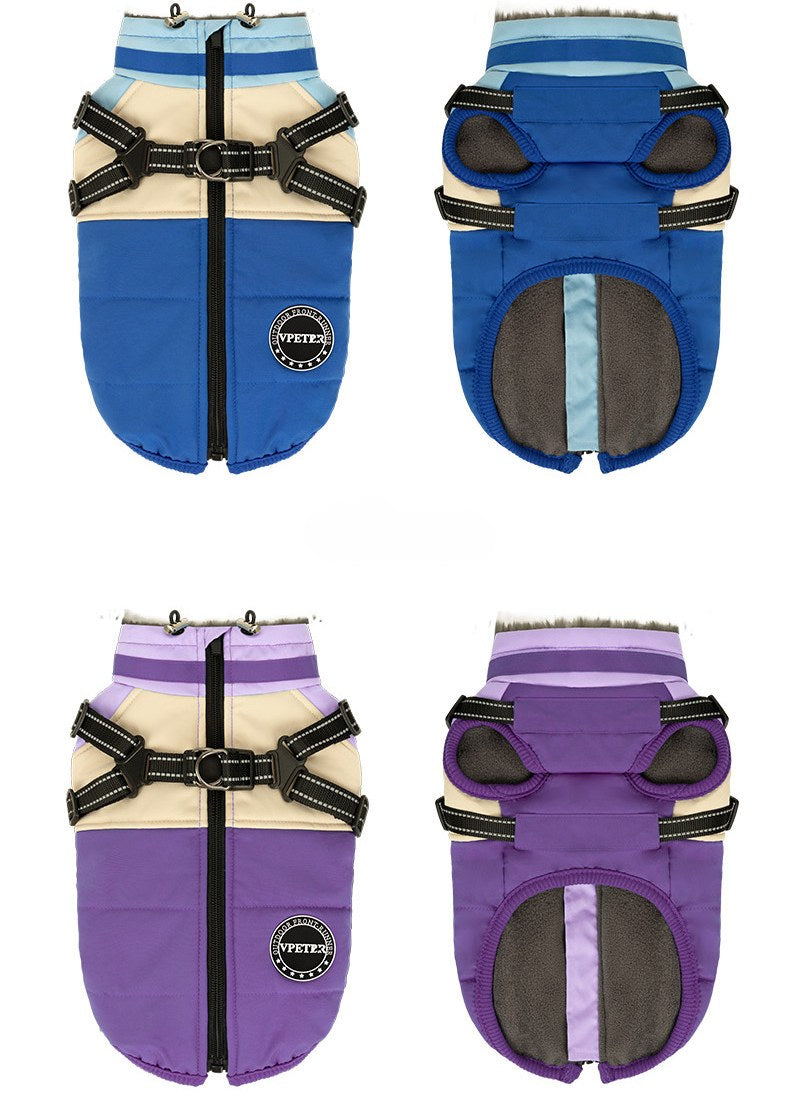 Veste chaude multifonctionnelle pour petits chiens avec boucle de traction
