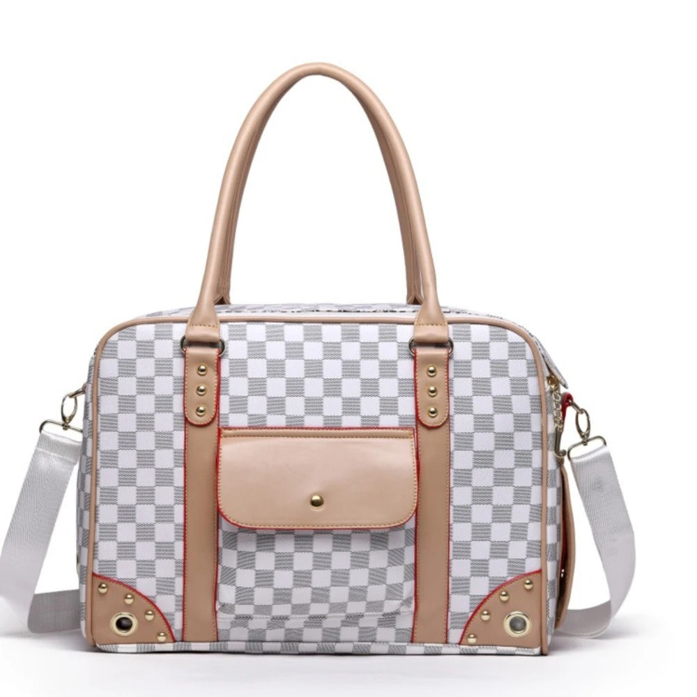 Pet bag suitable for small dogs and cats, breathable PU leather bag, pet portable bag, pet supplies dog backpack