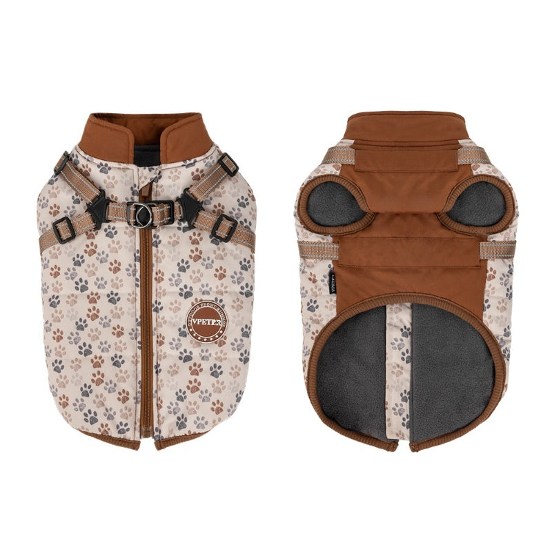 Manteau d'hiver en coton pour chienVeste de traction pour chiens de petite et moyenne taille