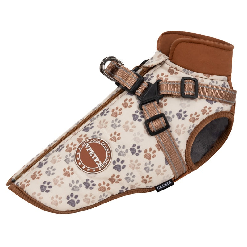 Manteau d'hiver en coton pour chienVeste de traction pour chiens de petite et moyenne taille