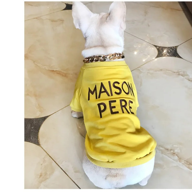 Matching pet and owner clothes embroidered letters pure cotton dog and owner same sweater teddy schnauzer pet matching clothing