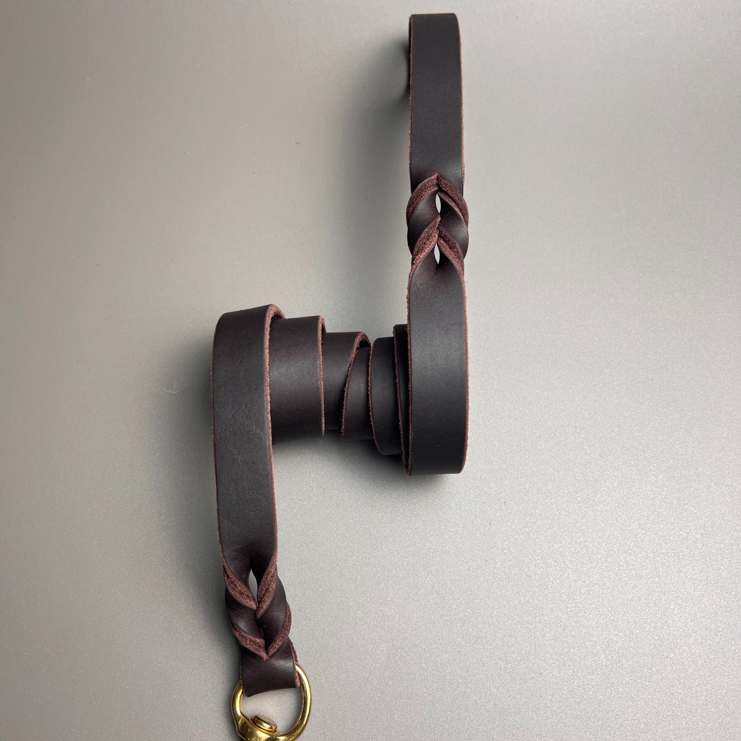 Vintage handmade genuine leather leash 4mm thick cowhide, for all dog breeds Dark Brown