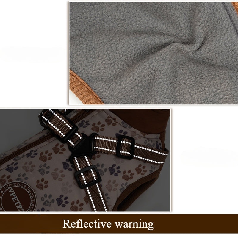 Manteau d'hiver en coton pour chienVeste de traction pour chiens de petite et moyenne taille