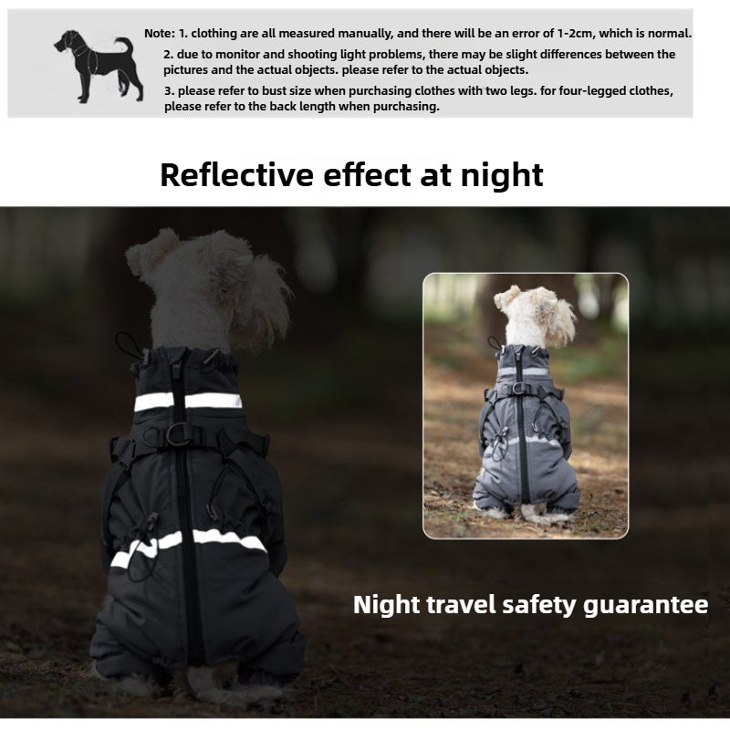 Veste d'hiver pour chien Harnais réglable chaud et imperméable pour petits et moyens chiens