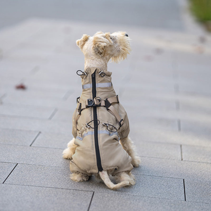 Veste d'hiver pour chien Harnais réglable chaud et imperméable pour petits et moyens chiens
