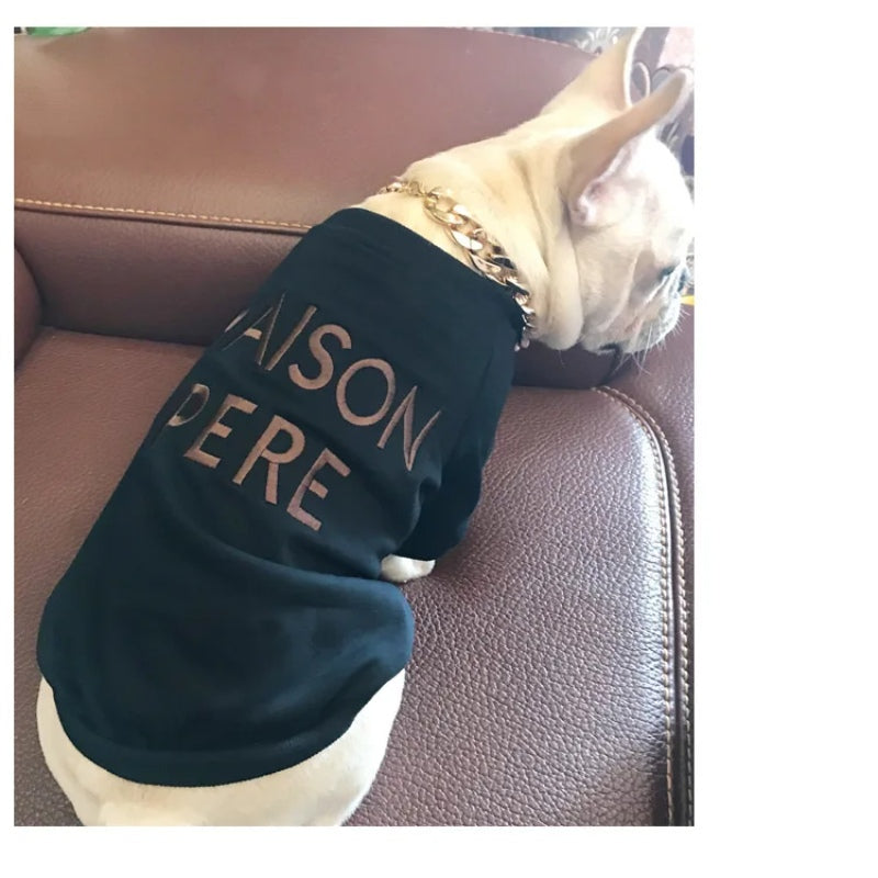 Matching pet and owner clothes embroidered letters pure cotton dog and owner same sweater teddy schnauzer pet matching clothing