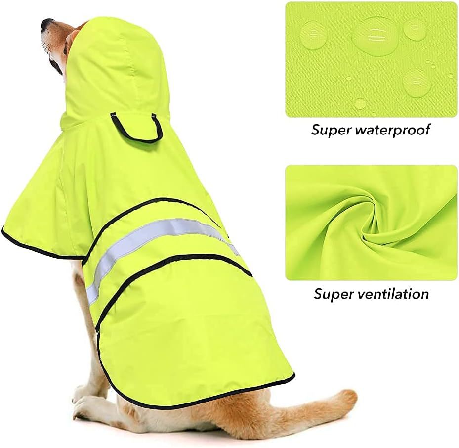 Imperméable pour chien - Capuche réfléchissante réglable, convient aux petits et grands chiens