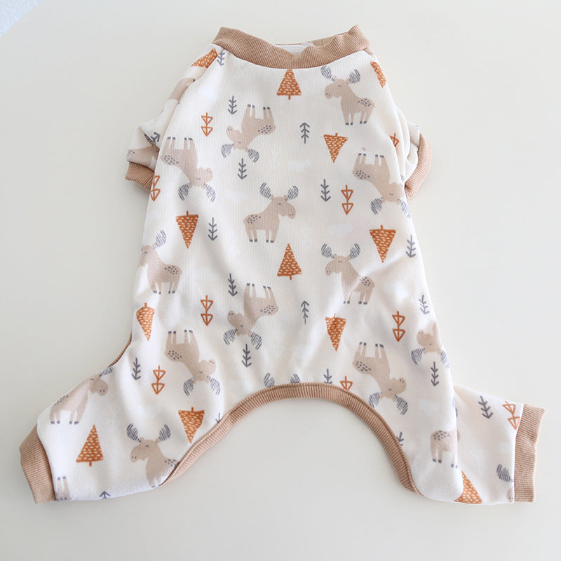 Plüschiger, warmer Hundepyjama, geeignet für kleine und mittelgroße Hunde