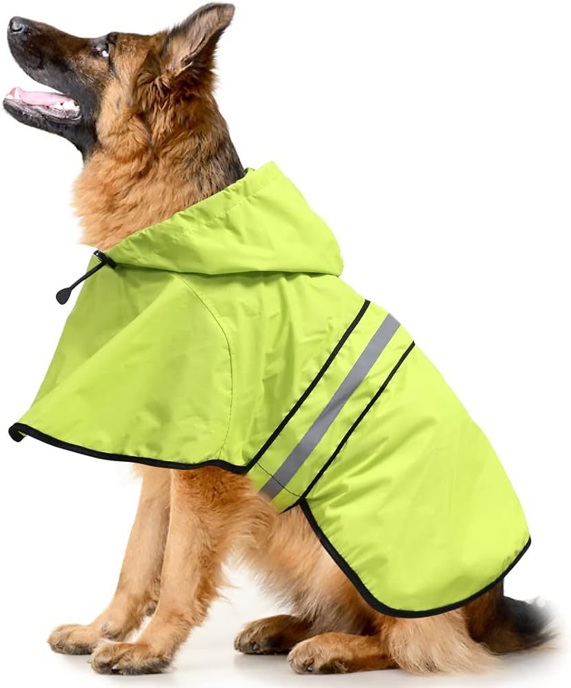 Imperméable pour chien - Capuche réfléchissante réglable, convient aux petits et grands chiens
