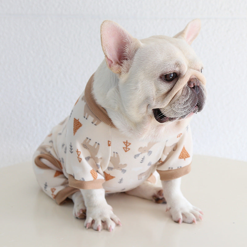 Plüschiger, warmer Hundepyjama, geeignet für kleine und mittelgroße Hunde