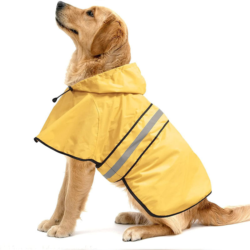Imperméable pour chien - Capuche réfléchissante réglable, convient aux petits et grands chiens