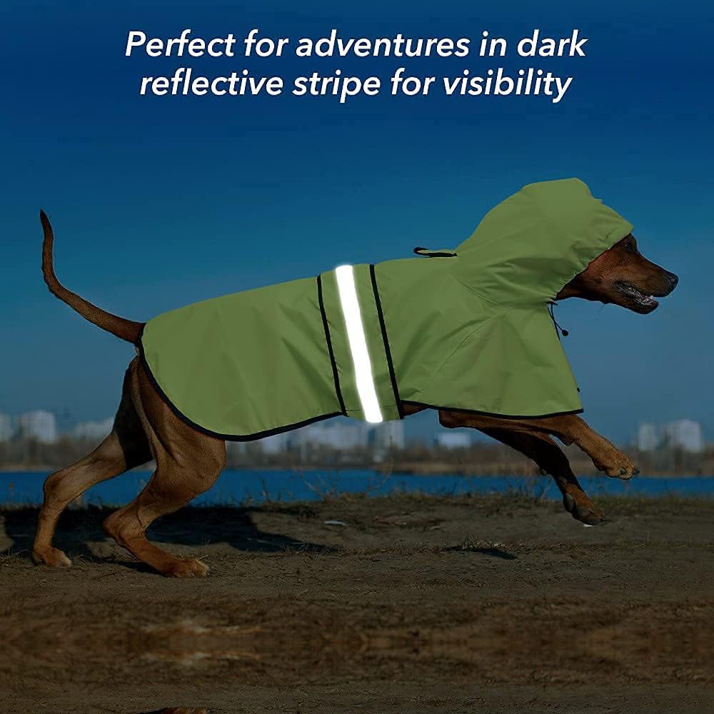 Imperméable pour chien - Capuche réfléchissante réglable, convient aux petits et grands chiens