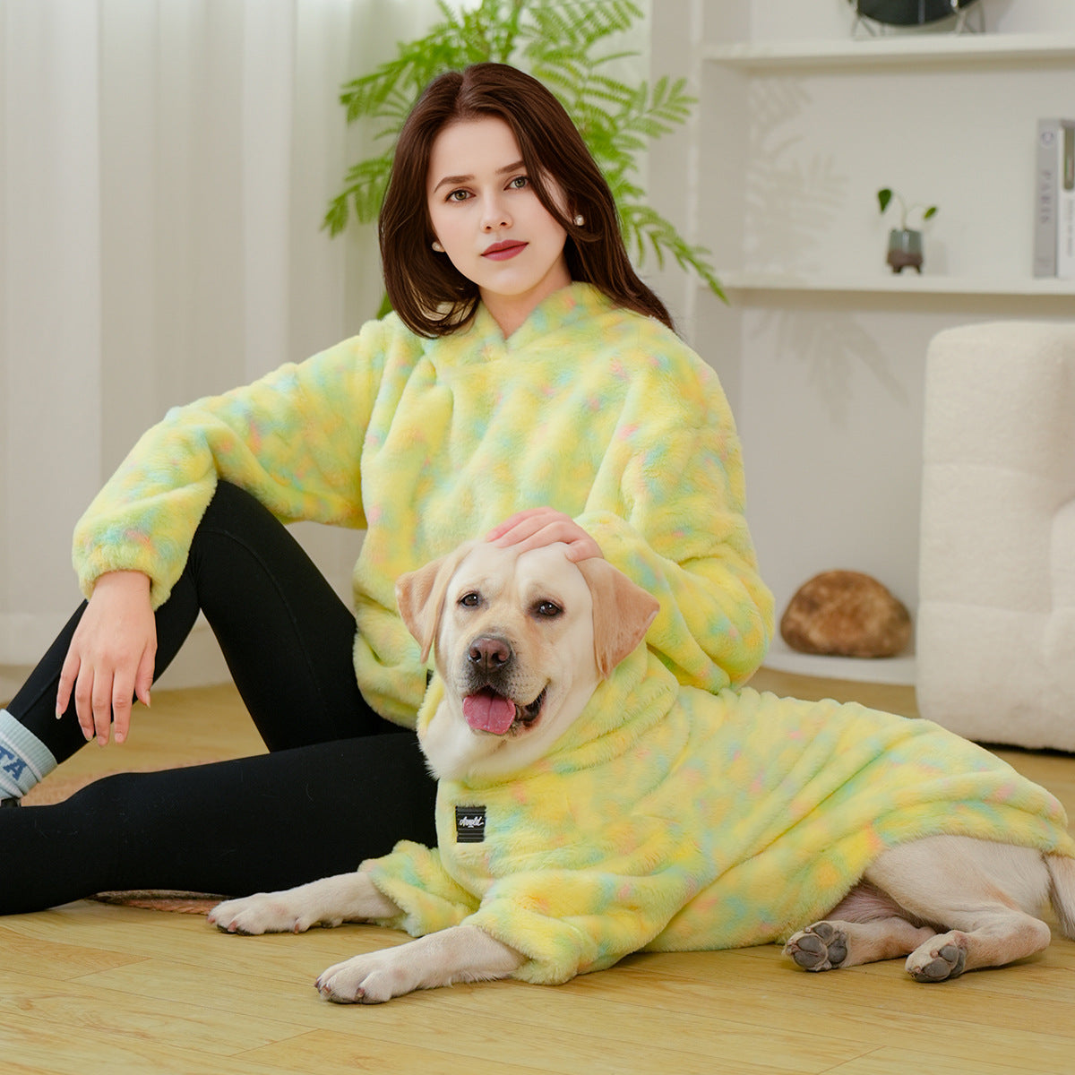 Matching Pet and Owner Tie-Dye Hoodies – Soft Warm Rainbow Dog Sweatshirt, Cozy Winter Pet Family Outfit
