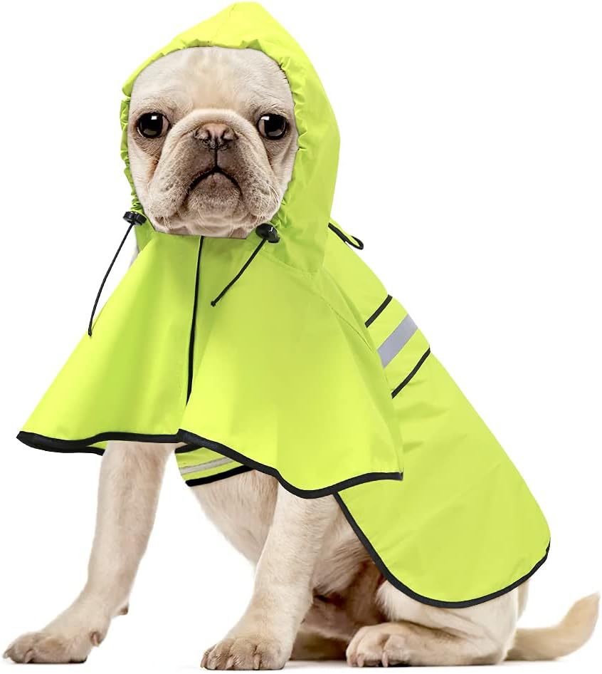 Imperméable pour chien - Capuche réfléchissante réglable, convient aux petits et grands chiens
