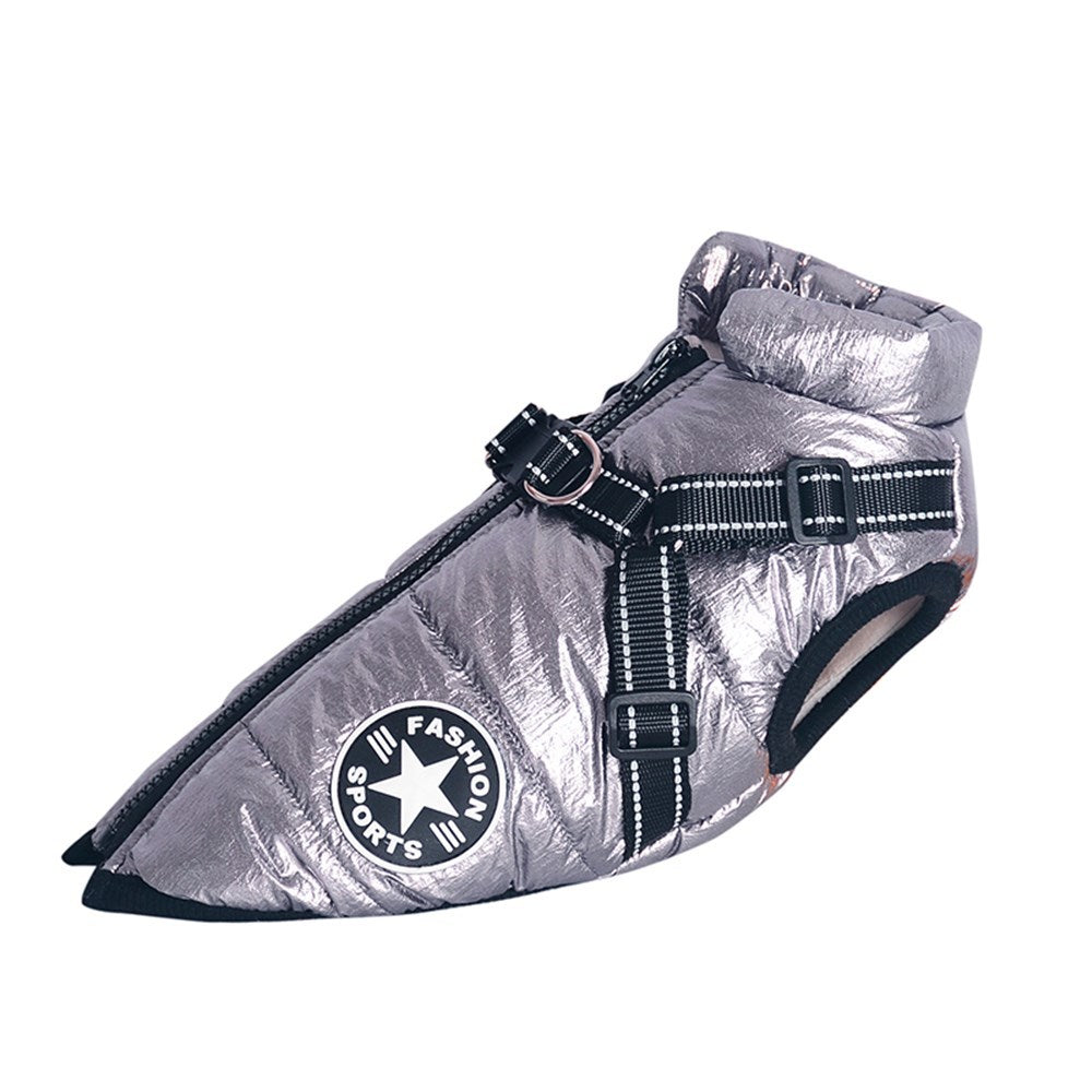 Veste chaude pour chien épaisse et imperméable avec harnais