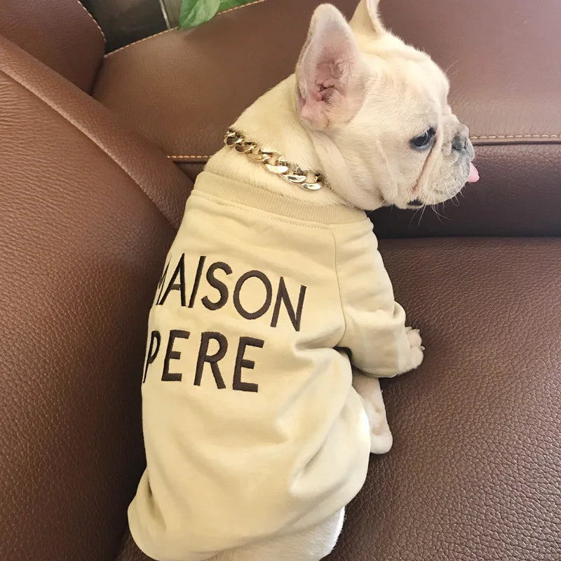 Matching pet and owner clothes embroidered letters pure cotton dog and owner same sweater teddy schnauzer pet matching clothing