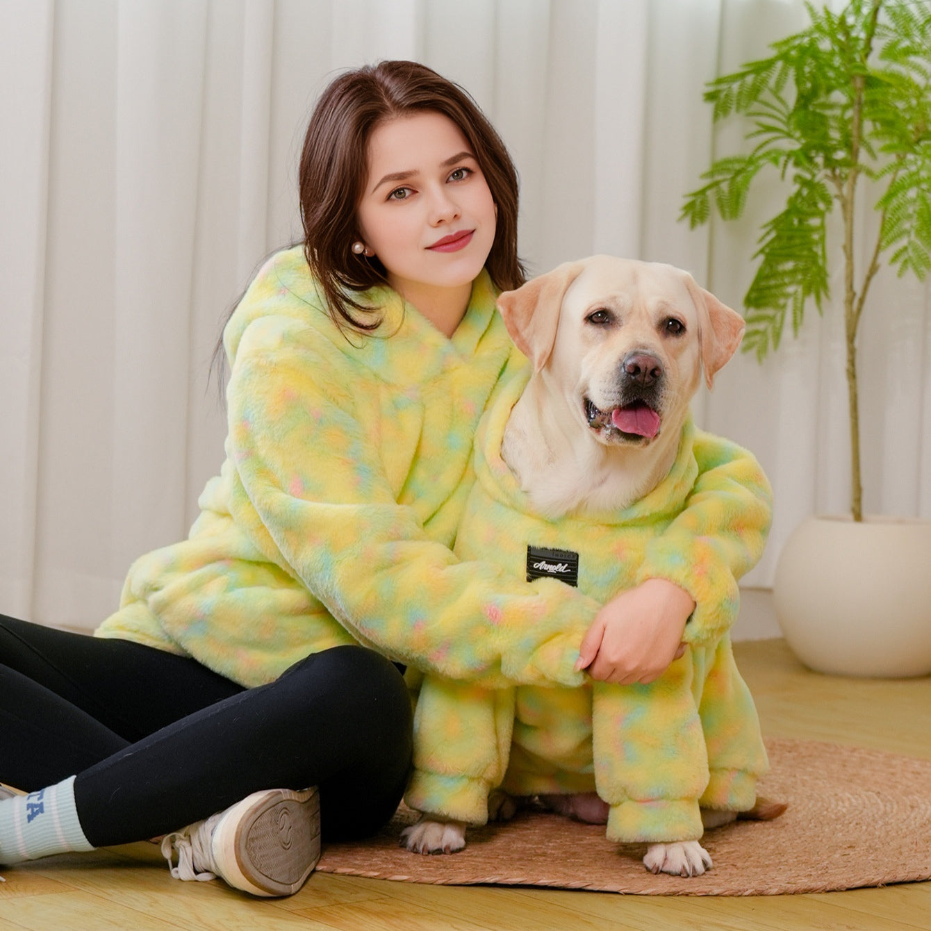 Matching Pet and Owner Tie-Dye Hoodies – Soft Warm Rainbow Dog Sweatshirt, Cozy Winter Pet Family Outfit