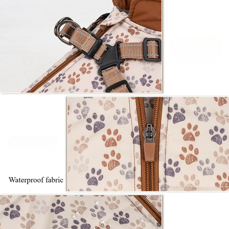 Manteau d'hiver en coton pour chienVeste de traction pour chiens de petite et moyenne taille