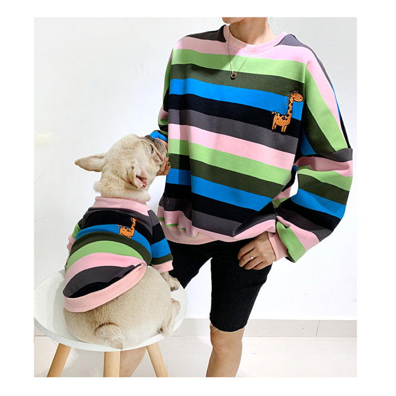 Sweat-shirt chaud en peluche pour petits chiens, assorti aux vêtements de l'animal et du propriétaire