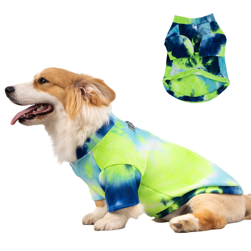 Fashion pet sweatshirt tie-dye polar fleece suitable for small and medium dogs