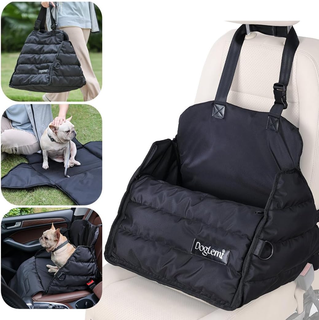 Premium dog car seat and bed, soft carry bag