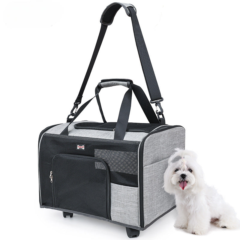 Sac pliable pour animaux de compagnie avec roulettes