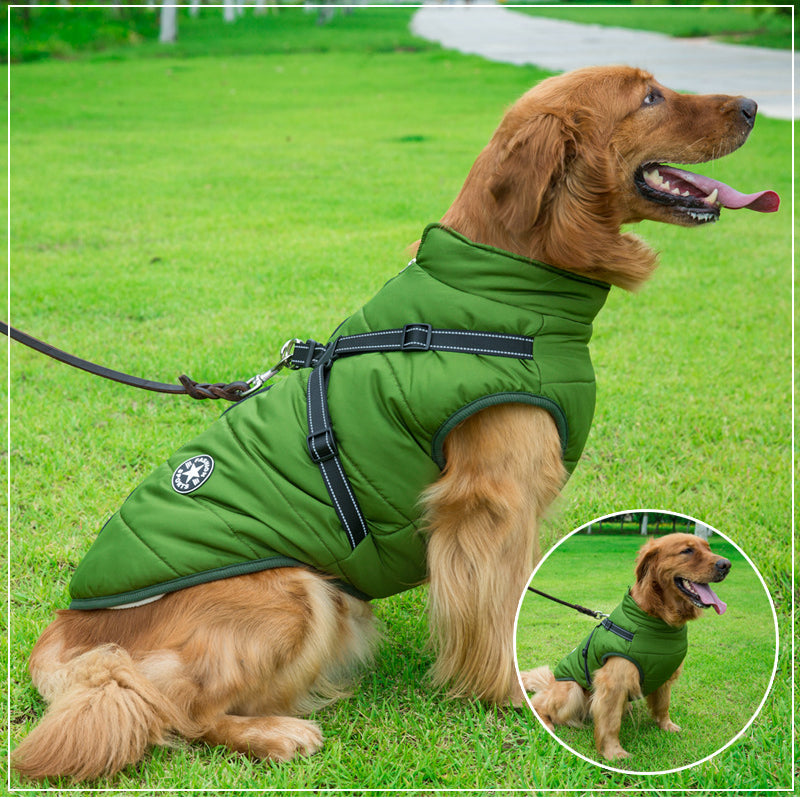 Dog jacket large dog jacket waterproof, warm and traction-proof