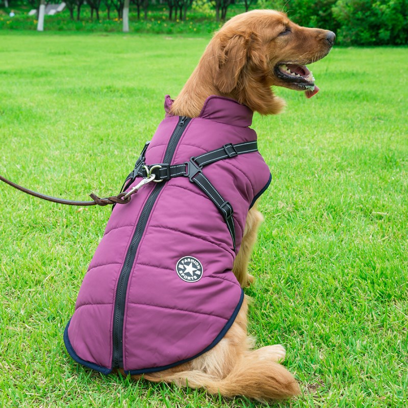 Dog jacket large dog jacket waterproof, warm and traction-proof