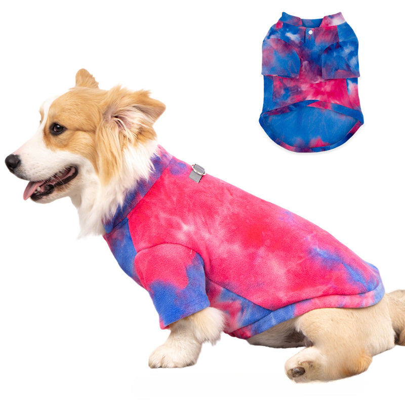 Fashion pet sweatshirt tie-dye polar fleece suitable for small and medium dogs