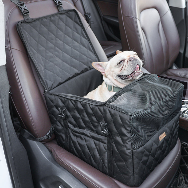 Dog car seat and bed combo.