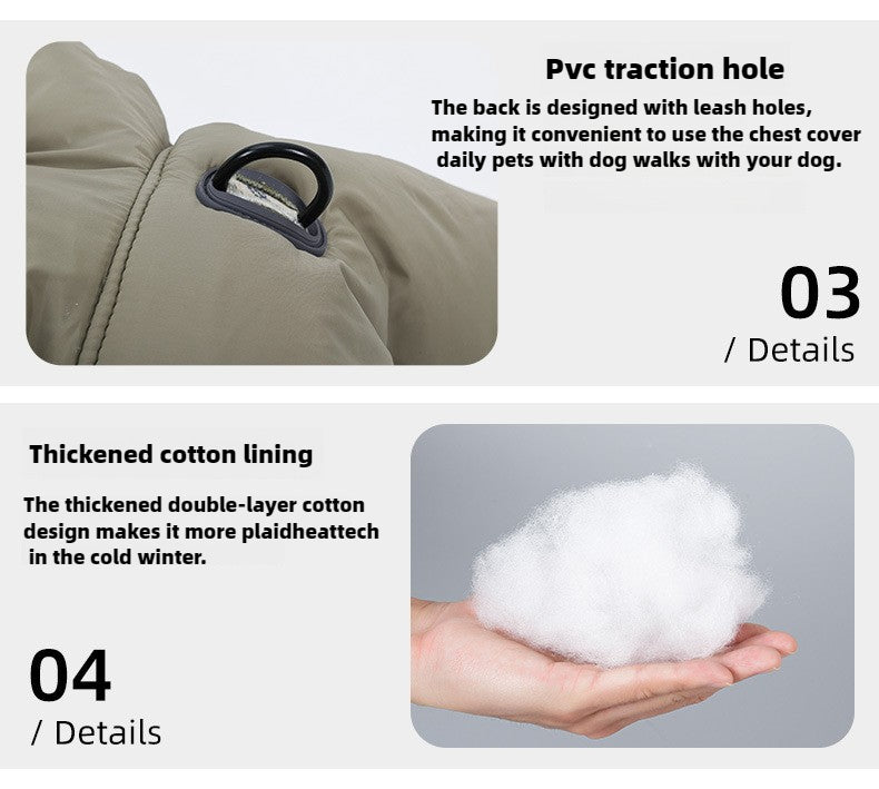 Dog warm jacket with waterproof fleece.