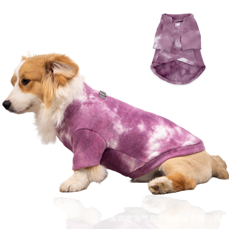 Fashion pet sweatshirt tie-dye polar fleece suitable for small and medium dogs