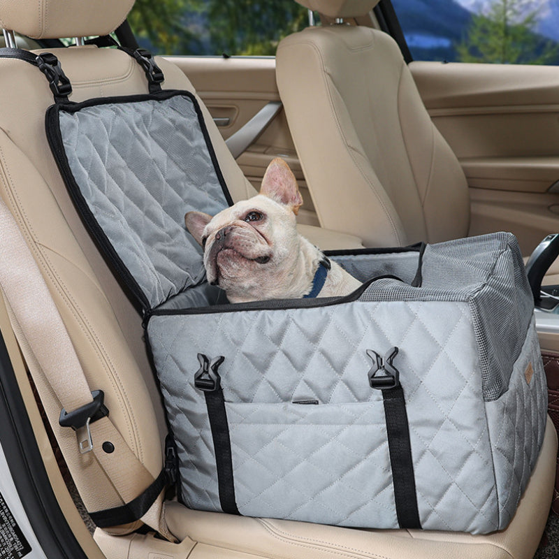 Dog car seat and bed combo.