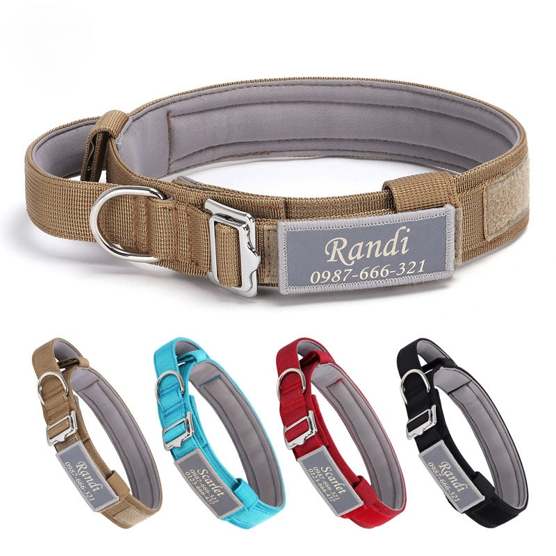 Personalized engraved tactical collar explosion-proof suitable for large dogs