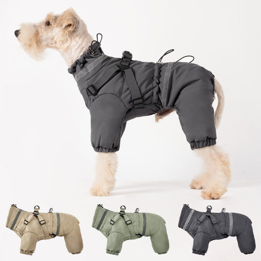 Dog Winter Jacket Warm and Waterproof Adjustable Harness Small and Medium Dogs