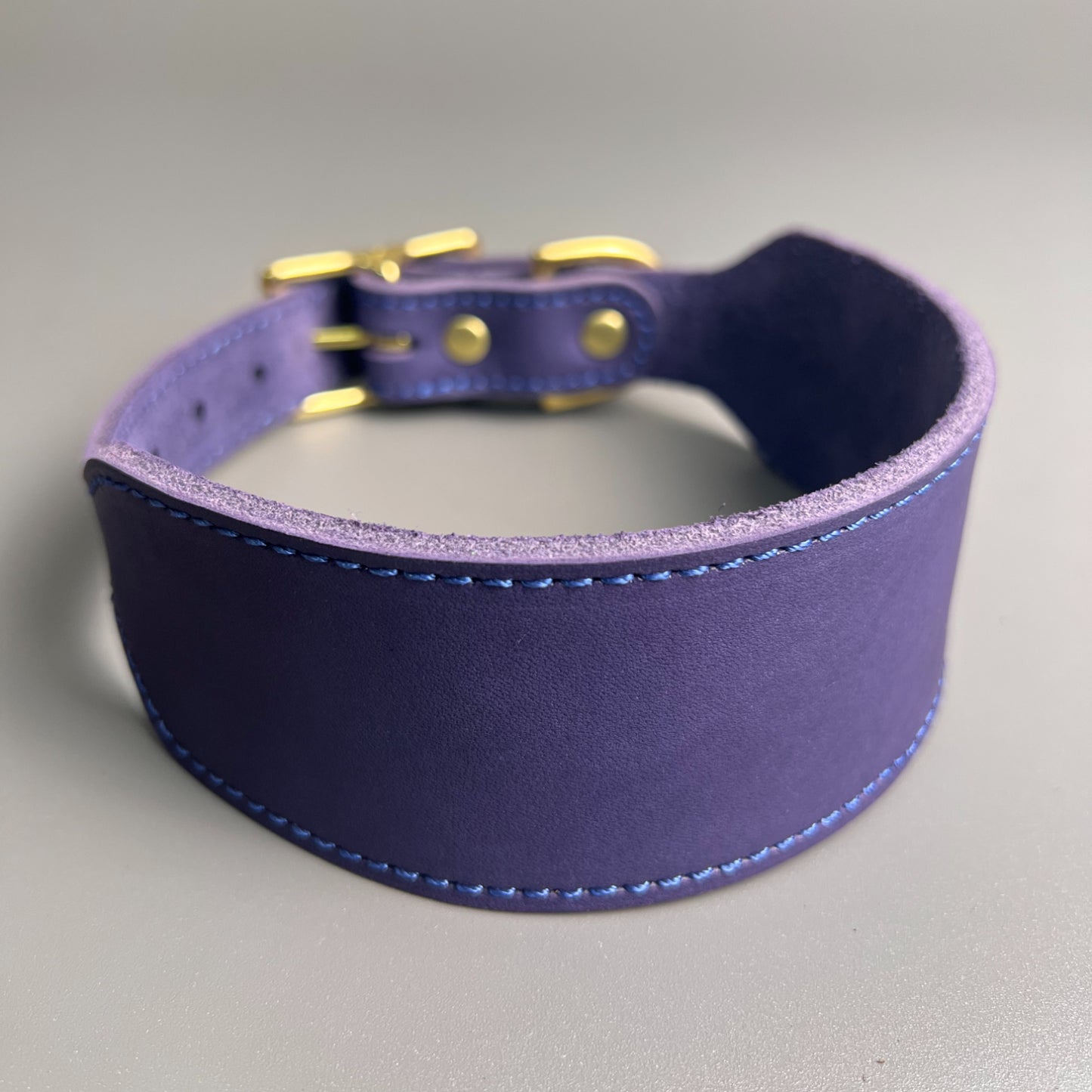 Handmade Leather Martingale Greyhound Collar | Brass Hardware