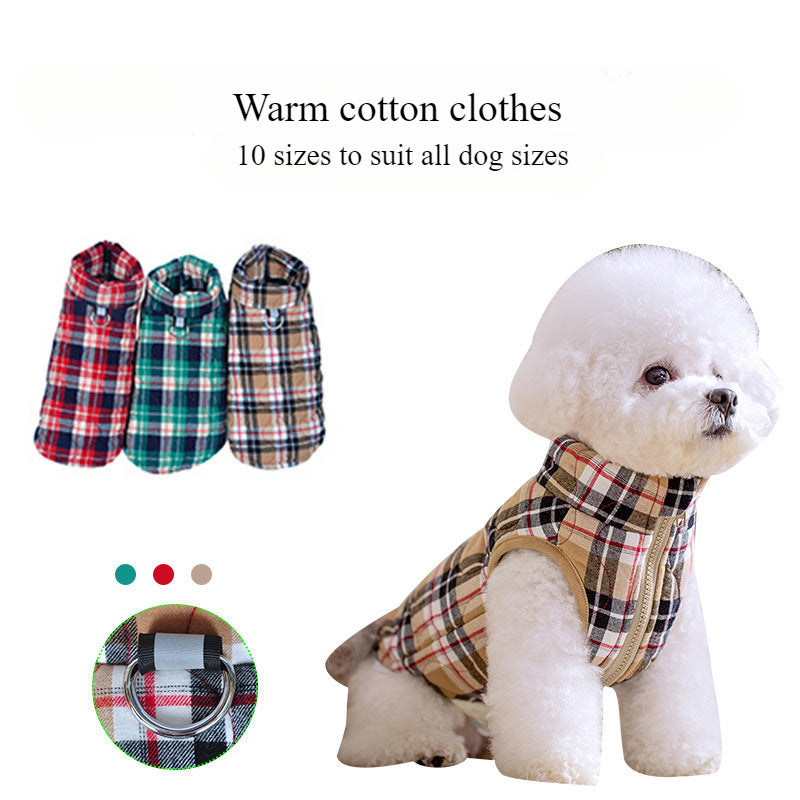 Veste d'hiver épaisse pour chien, manteau en coton de style britannique