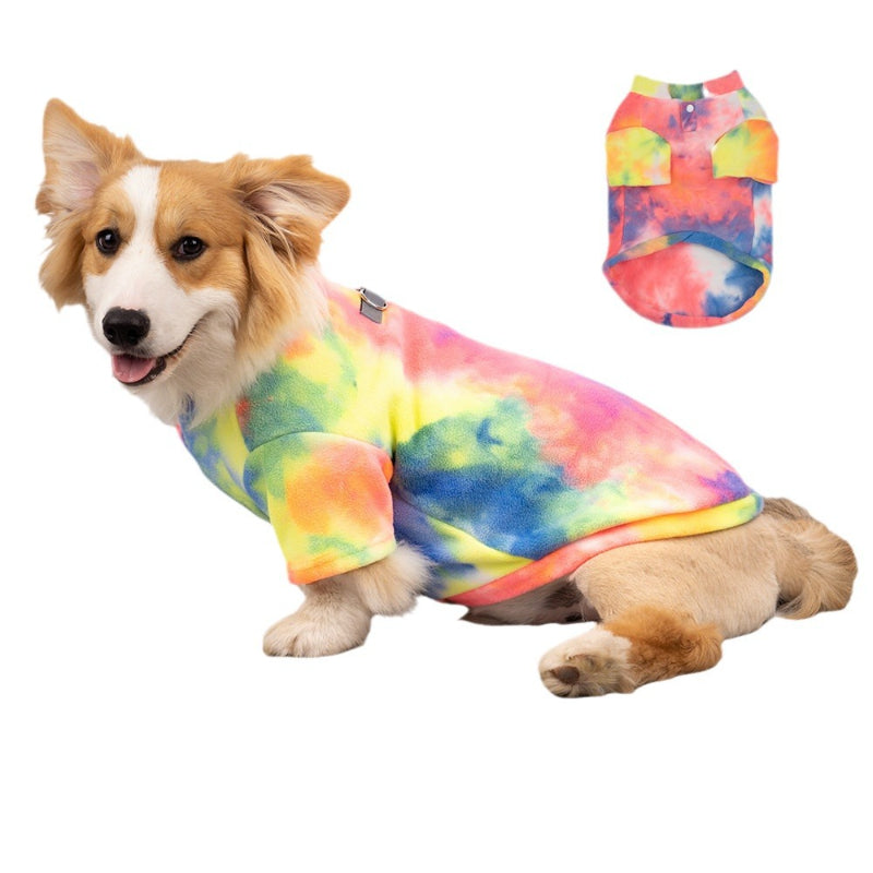 Fashion pet sweatshirt tie-dye polar fleece suitable for small and medium dogs