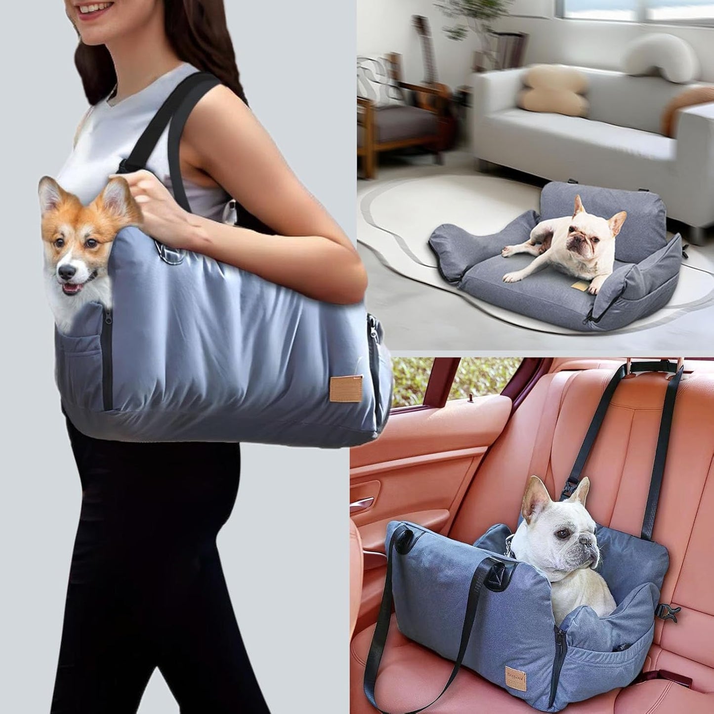 Sac de voyage pour animaux de compagnie, lit de voyage pour chien ou siège auto.