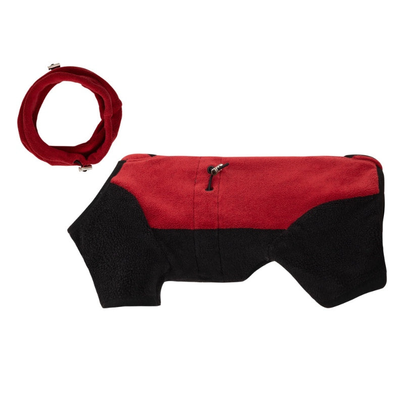 Dog warm four-leg coat, polar fleece, detachable collar