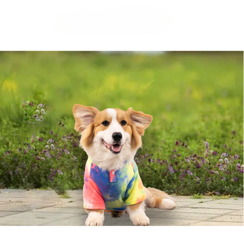 Fashion pet sweatshirt tie-dye polar fleece suitable for small and medium dogs