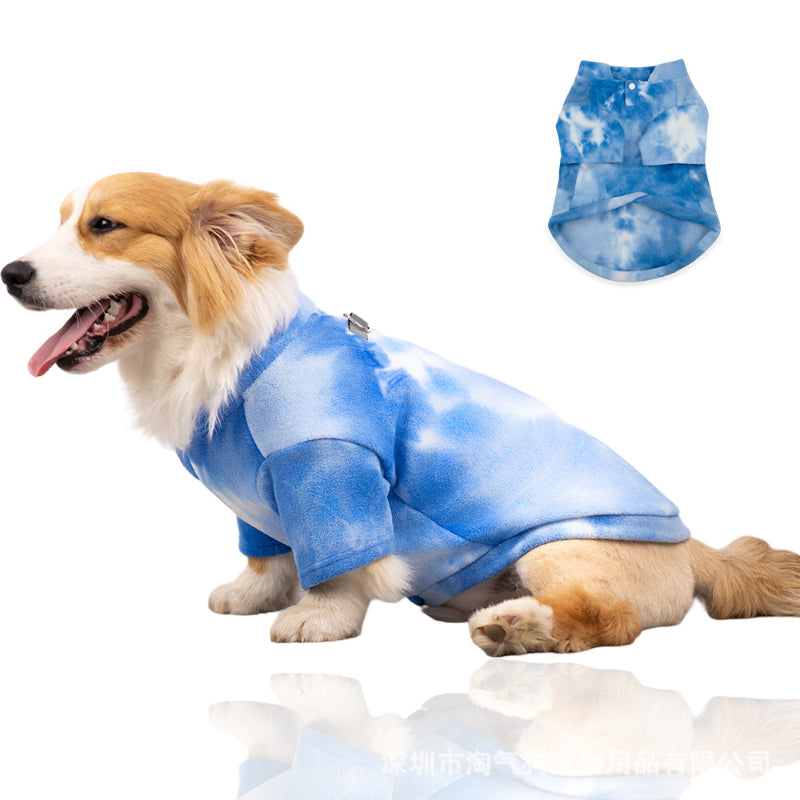 Fashion pet sweatshirt tie-dye polar fleece suitable for small and medium dogs