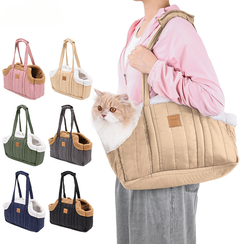 Pet Dog Handbag, Waterproof Warm Travel Shoulder Bag