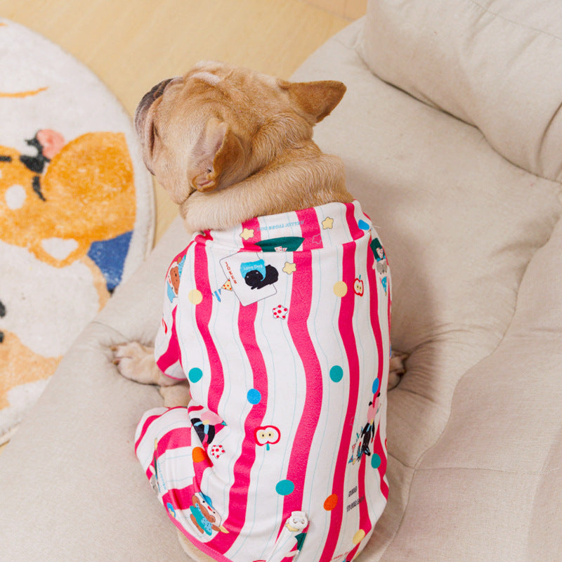 Pyjama de Noël pour animaux de compagnie, vêtements chauds à quatre pattes 