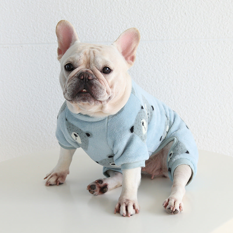 Plüsch warme pyjamas vierbeinigen kleidung corgi bulldog mops bulldog 