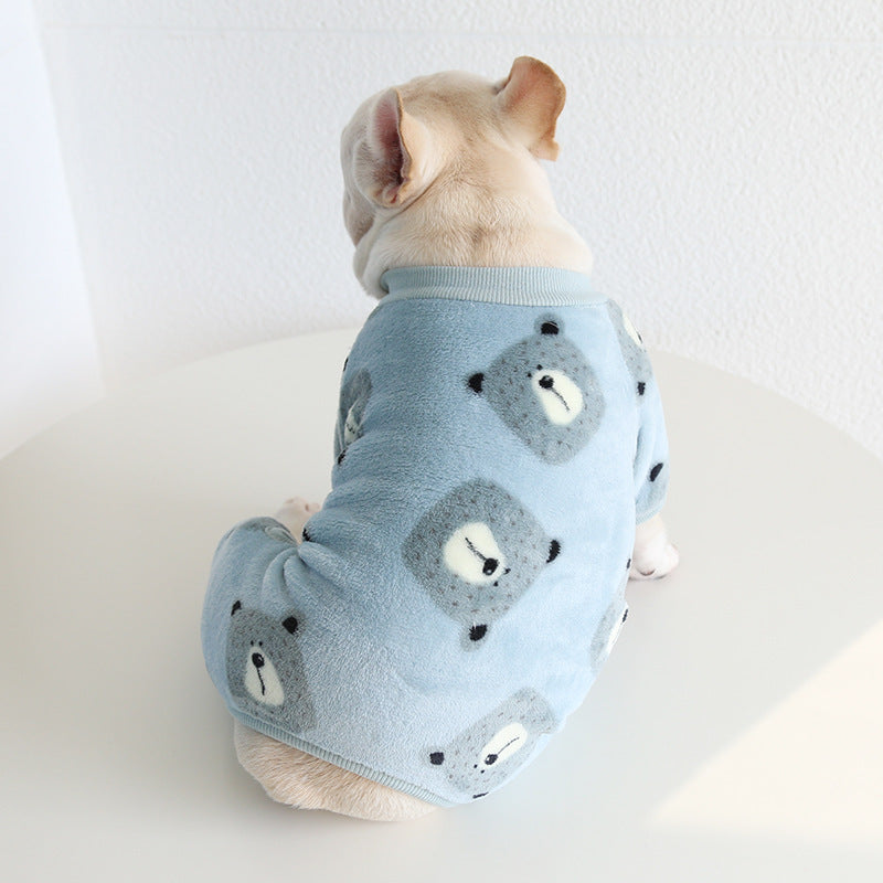 Plüsch warme pyjamas vierbeinigen kleidung corgi bulldog mops bulldog 