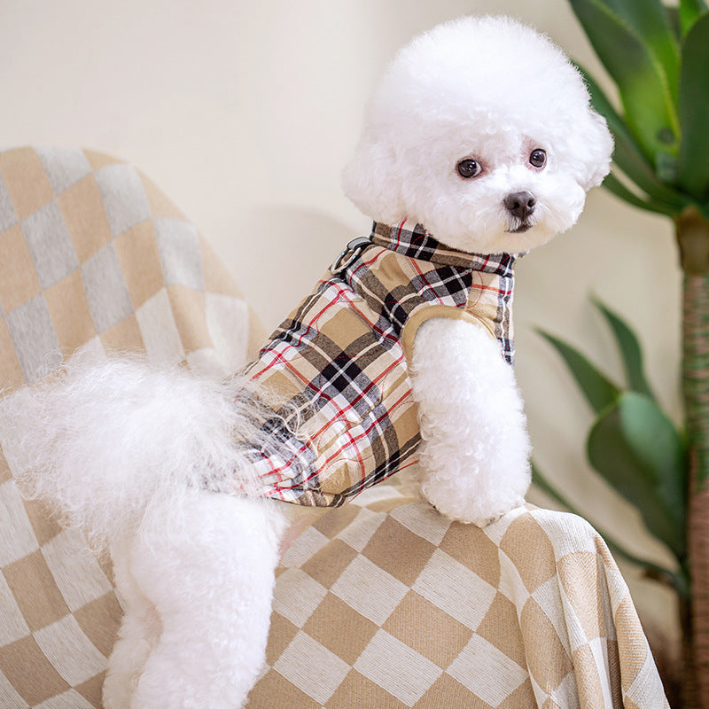 Veste d'hiver épaisse pour chien, manteau en coton de style britannique