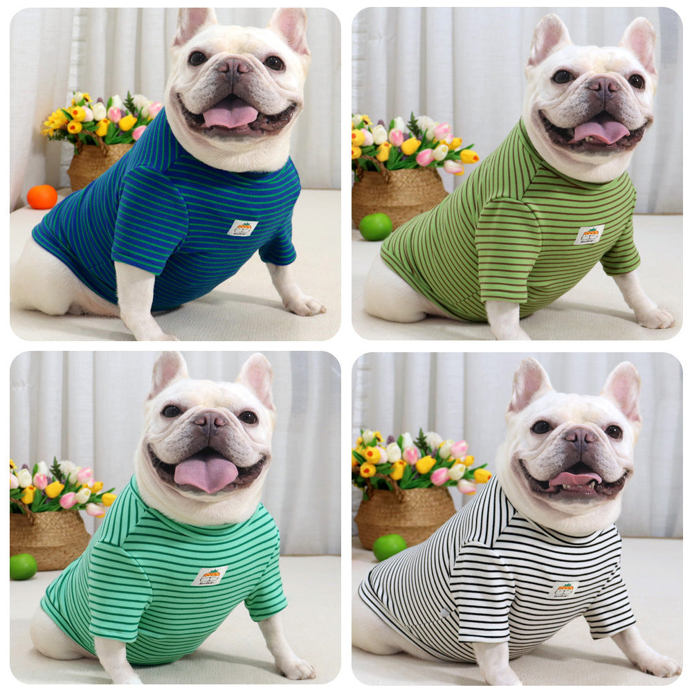 Chemise rayée élastique pour chien de petite et moyenne taille 